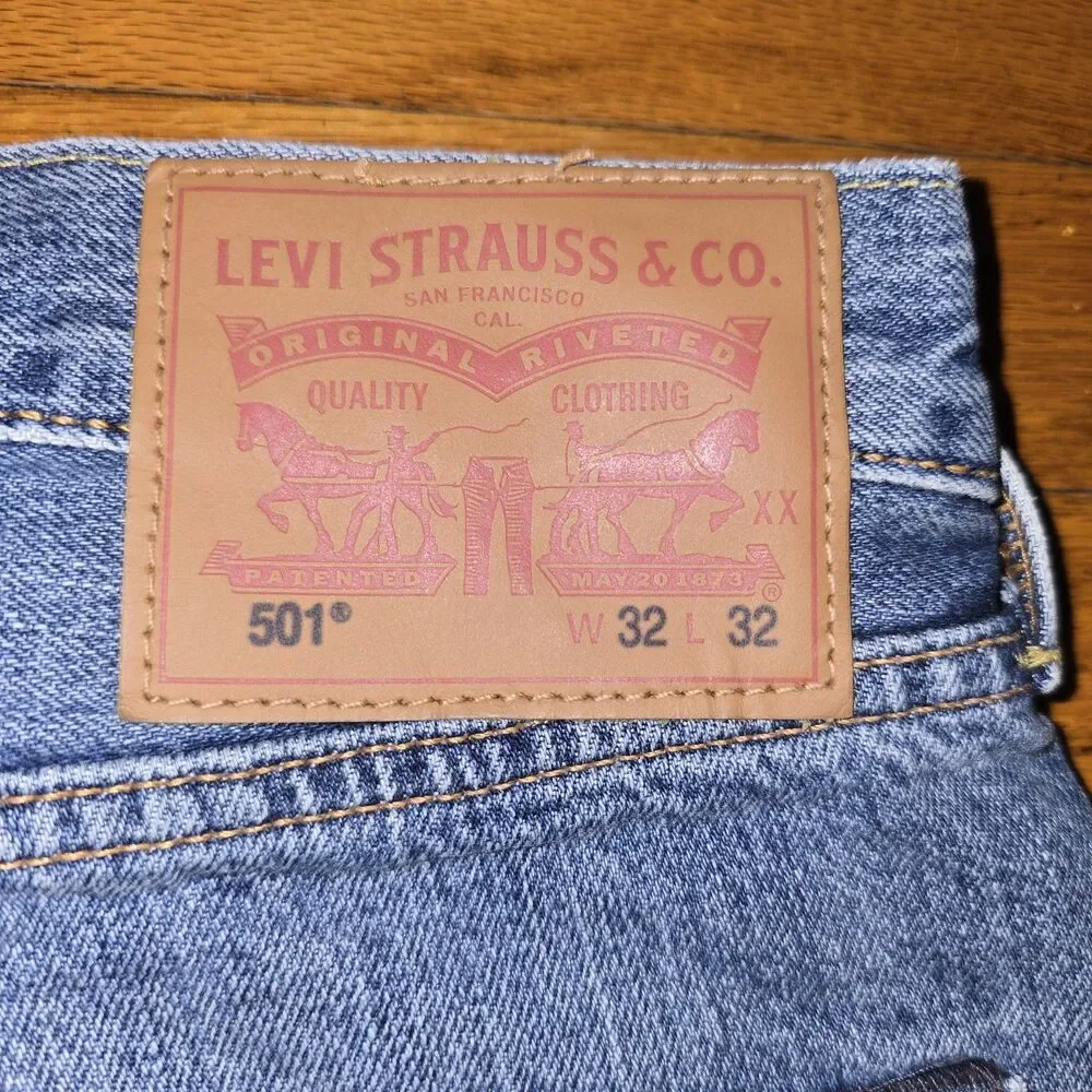 Levis 501 XX Jeans Mens Original Blue Denim Button Fly Fade 32x32
